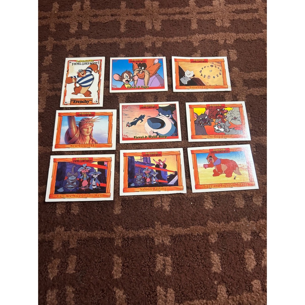 Vintage 1991 Impel An American Tail Fievel Goes West Trading Card‎ Lot of 9